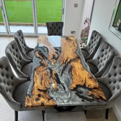 Epoxy Table, dining, sofa, center table top Live Edge Walnut Table ,Custom Order - Image 1 of 4