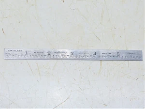 Regla de acero inoxidable templado vintage 6"" The Lufkin Rule Co no S2110R INV16191 - Imagen 1 de 3