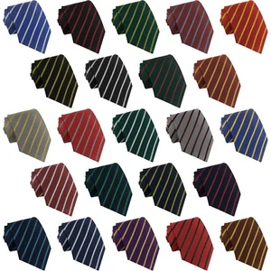 Junior School Uniform Tie Thin Narrow Stripe Single Striped 7-10 Year Olds - Picture 1 of 28