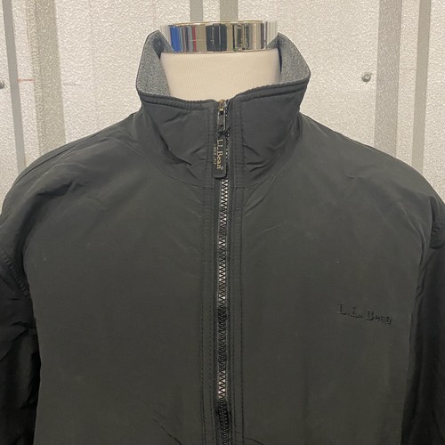 VETEMENTS Giacca riscaldante L.L Bean uomo grande nera foderata in pile full zip invernale nylon