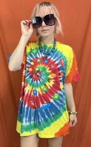 Vintage 90s | M&Ms Tie Dye Tee T Shirt | Size L - Picture 1 of 2