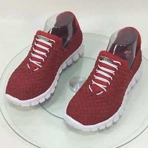 Zee Alexis Womens Red Danielle Woven Elastic Light Sneakers Size 7.5 1381 - Picture 1 of 14
