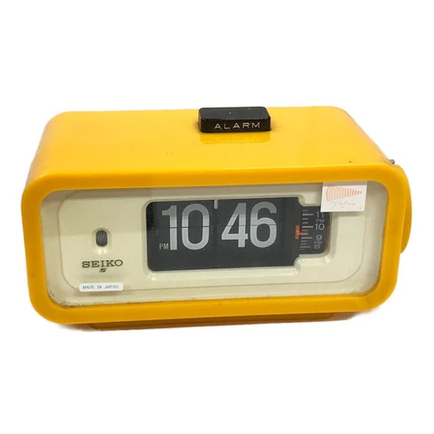 SEIKO Flip Digital Clock  DP666T / Yellow / Retro/ Used/ shipping from Japan Cover