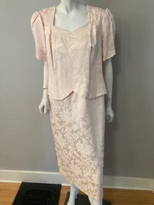 Vintage Jessica McClintock Bridal Dress size 16 W Pale pink - Picture 1 of 7