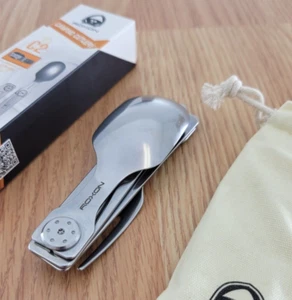ROXON 2 in 1 Camping Utensil Set Locking Detachable Spoon & Fork Strong Magnet - Picture 1 of 11