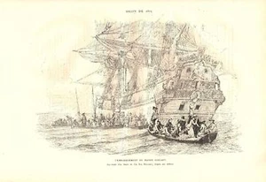 Gravure-Ch. Ed. Delort: L'EMBARQUEMENT DE MANON LESCAUT - Foto 1 di 1