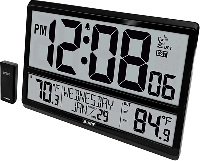 Atomic Clock - Never Needs Setting! –Easy to Read Numbers - Indoor/Outdoor Tempe - Image 1 of 4