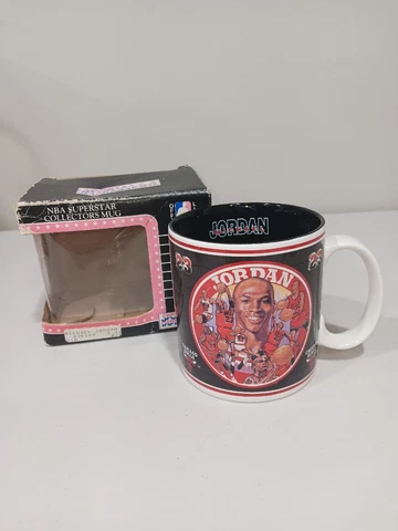 1992 Sports Impressions Michael Jordan NBA Chicago Bulls Coffee Mug Cup In Box Cover