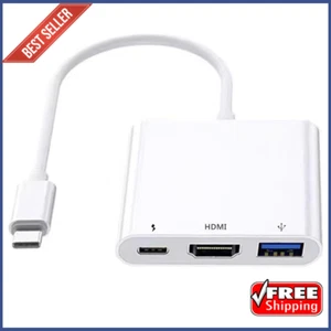 Digital AV Multiport Adapter Apple USB-C USB 3.0 To 4K HDMI AV Adapter, White - Photo 1/7