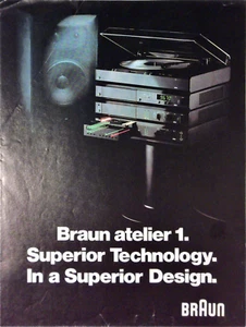 Vintage BRAUN Atelier 1 Sales Brochure and Specifications Sheet Germany - Picture 1 of 5