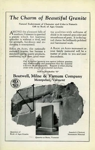 1924 Rock of Ages Granit Boutwell Milne DRUCKANZEIGE über 100 Jahre alt (3296) - Bild 1 von 1
