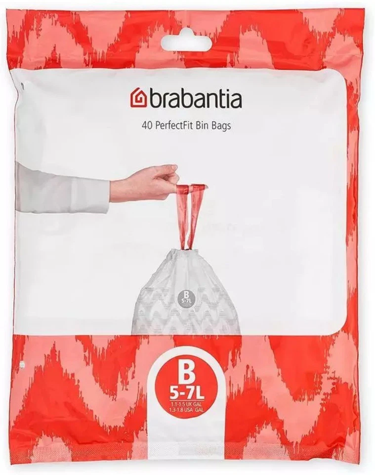 Brabantia PerfectFit Bin Bags - Size B / 5 Litre (40 bags) - Image 1 of 1