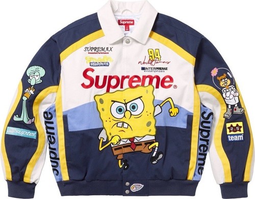 Giacca da corsa Supreme SpongeBob SquarePants Jeff Hamilton bianca taglia M ✅?