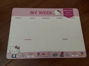 NEW HELLO KITTY Pink Weekly Planner Desk Pad My Week - Picture 1 of 2