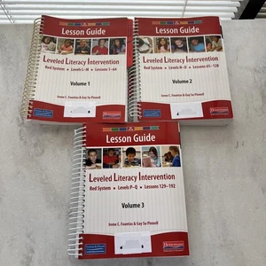 Fountas & Pinnell Leveled Literacy Red System Lesson Guides Volumes 1-3 /2013 PB - Imagen 1 de 6