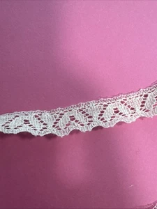 OFF WHITE GEWELLTER RAND BAUMWOLLE SPITZENBORTE 1/2 BREIT X 3 Yards Vintage Puppen - Bild 1 von 14