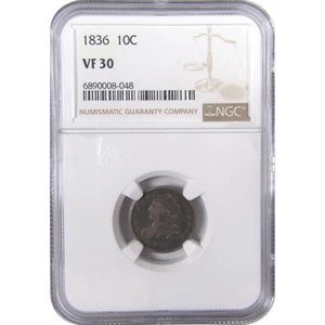 1836 Capped Bust Dime VF 30 NGC Silver 10c Coin SKU:I17378 - Picture 1 of 4