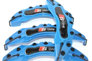 Audi Brake Caliper Cover Blue B3 A3 A4 A6 A7 A5 Q5 Q3 RS Q5 Q7 Q2 S line Set 4 - Picture 1 of 5