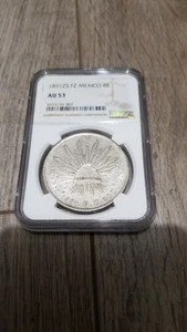 1891 ZS FZ Mexico 8R NGC Au 53 - Picture 1 of 3