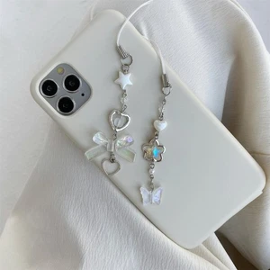 Alloy Sparkling Phone Chain Beading Bowknot Charm Keychain - Photo 1 sur 9