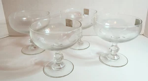 4 piatti da dessert vintage Princess House 4 1/2" Heritage piedi cristallo #507 incisi - Foto 1 di 5