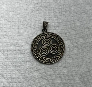 PreOwned Peter Stone PSCL Sterling Silver Celtic & Spiral Knot Pendant 1.5" - Picture 1 of 3