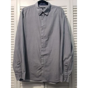 Zagiri Button-Up Dress Shirt Men's Size 2XL Blue White Print Long Sleeve - Picture 1 of 9