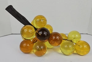 Vintage Plexiglas Traube Cluster groß Mid Century Bernstein 10,5" lang Tischdeko - Bild 1 von 16