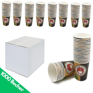 1000x Kaffeebecher To Go 0,2 l/8 oz Pappbecher Coffee to go Becher Einweg Cup - Bild 1 von 3