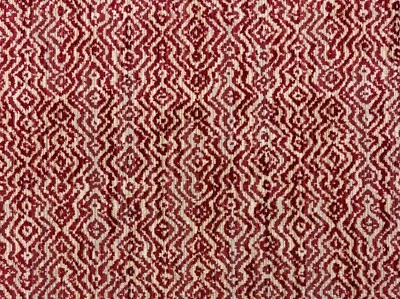 THIBAUT ANASTASIA CARDINAL RED GEOMETRIC VELVET EXCLUSIVE FABRIC 1 YARD 49"W - Image 1 of 4
