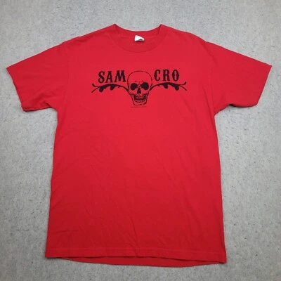 VTG Sons of Anarchy SAMCRO Graphic T Shirt Mens L Red GRIM Reaper Short Sleeve - Image 1 of 4