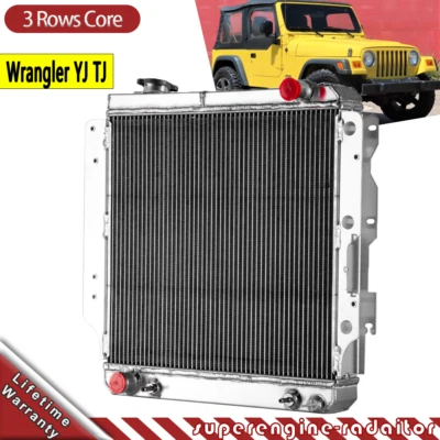 3Row Radiator For 1987-2006 Jeep Wrangler YJ TJ 2.4L 2.5L 4.0L 4.2L #2101, 1682 Foto 1 de 4