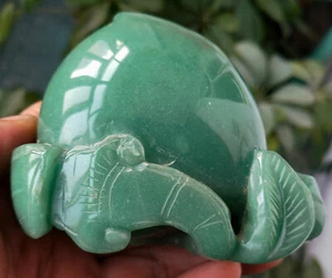 CRISTAL DE JADE VERDE NATURAL fino melocotones chinos longevidad tallados curación - Imagen 1 de 21