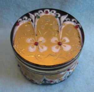 Vintage Moser Bohemian Cranberry Glass Trinket Box with Enamel & Jewels - Picture 1 of 14