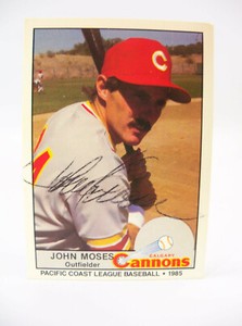 1985 Cramer Sports Baseball Card John Moses Autograph Calgary Cannons