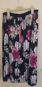 Chi Chi London Floral Print Pleated Midi Skirt - size uk 12.RRP £48 - Picture 1 of 5