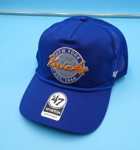 '47 Brand New York Knicks Hat Mens Blue Rope Snapback Cap Trucker Mesh Hitch New - Picture 1 of 6
