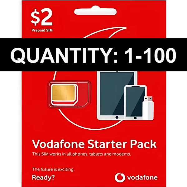 AUSTRALIAN VODAFONE PREPAID $2 SIM CARD PACK KIT 3G 4G 5G LTE STD NANO MICRO LOT - Image 1 of 1