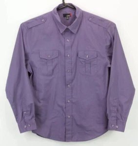 Camisa Utopia para hombre con botones con cuello LS talla XL púrpura liso - Imagen 1 de 4