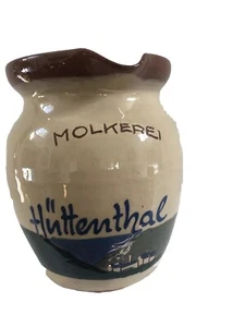 Vintage MOLKEREI Huttenthal Clay Art Pottery Pitcher, 6” Tall - Picture 1 of 8