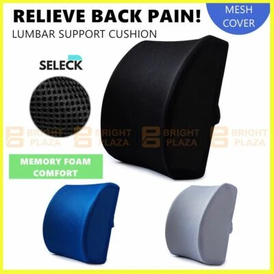 Memory Foam Lumbar Back Support Cushion Pillow Waist Home Office Car Chair Mesh - image 1 of 4