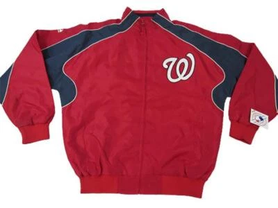Nueva Chaqueta Dugout Majestuosa Cremallera Completa de los Nacionales de Washington Para Hombres Talla L-Alta LT Foto 1 de 4