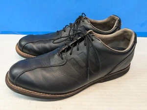 Adidas adipure Golf Black Leather Lace Up Shoes Men’s Sz 10 - Picture 1 of 14