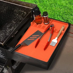 ToiyBosm Silicone Griddle Tools Mat for Blackstone, Large Silicone Orange - Picture 1 of 11