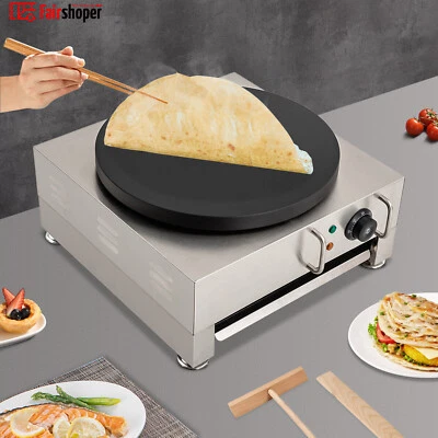 Commercial Electric Crepe Maker Non Stick Large Pancake Griddle Machine Round - Image 1 of 4