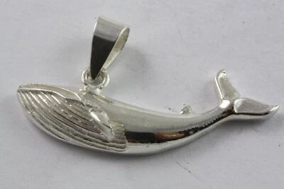 Megattera Pesce Rimorchio Wal Ciondolo IN Argento 925 Argento / 641 - Immagine 1 di 4