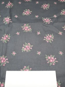 Peter Pan Fabrics Grey Background Pink Flowers 20" x 44" - Picture 1 of 3
