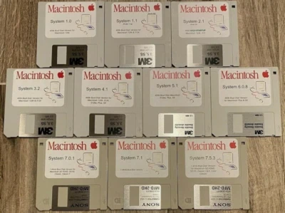 Apple Macintosh Boot Disk System [1.0 - 8.0] 400/800k/1.4 Floppy for Vintage Mac - Image 1 of 3