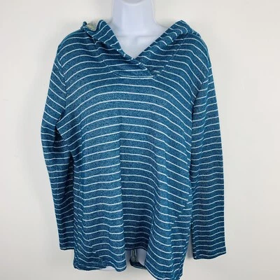 Sudadera St Johns Bay Active para mujer talla XL azul a rayas suéter con capucha Foto 1 de 4
