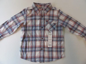 NWT Boys Plaid Shirt 5T Childs Girls Blue Button-Up Top Lightweight Shirt $24 - Picture 1 of 11